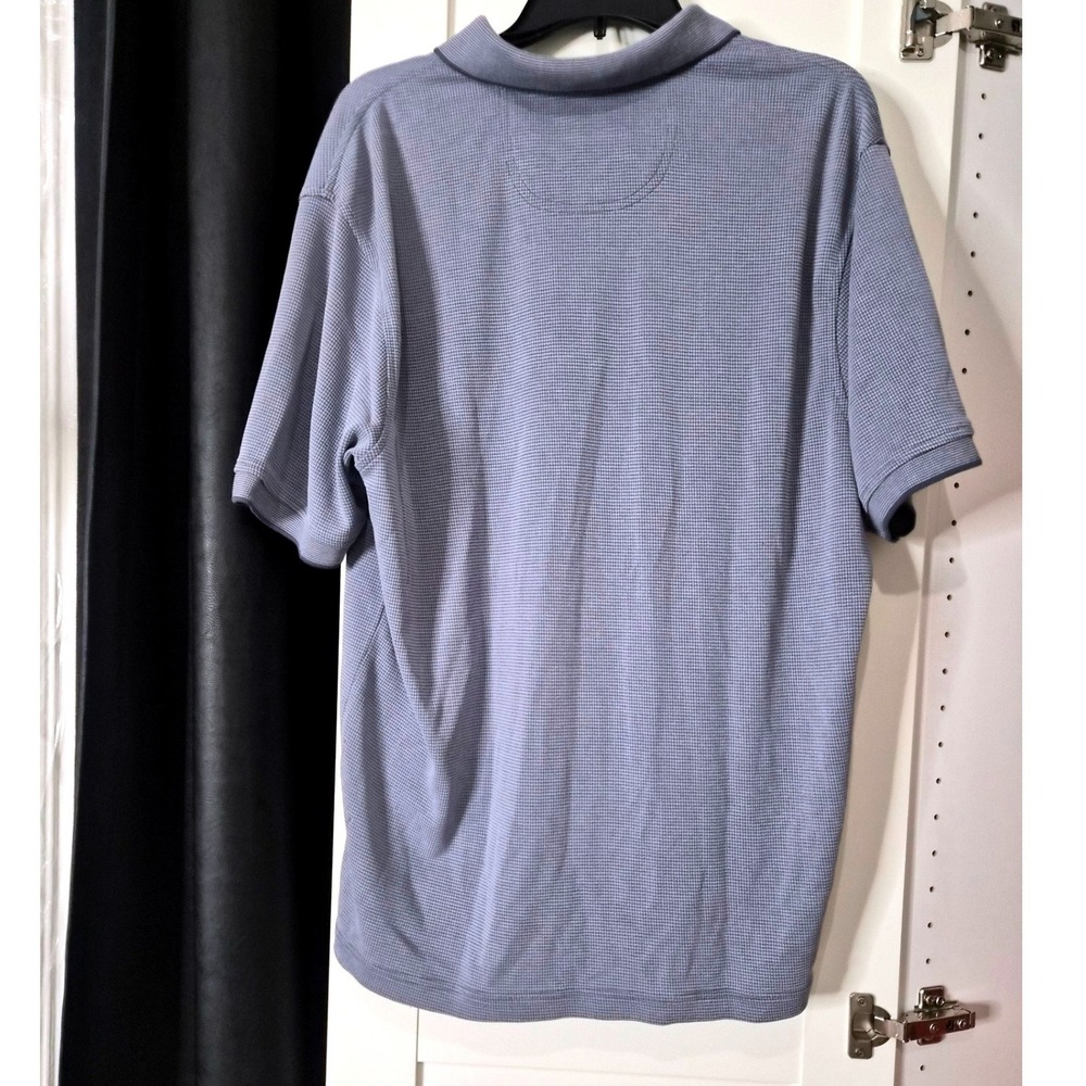Tommy Bahama Mens Polo Shirt Blue Gingham Print Short Sleeve Golf Casual Size L - Picture 2 of 7